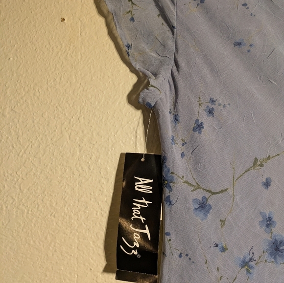 All That Jazz Jc Penney Size7/8 Nwt Floral Blue Dress - Picture 7 of 9